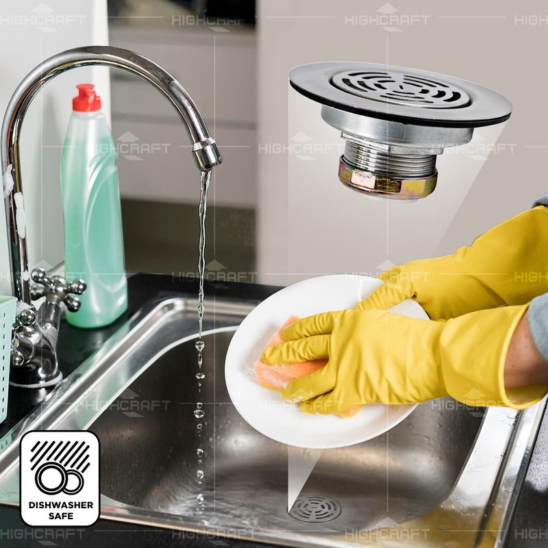 Highcraft 97I3 Flat Stainless Steel RV Mobile Shower Strainer -