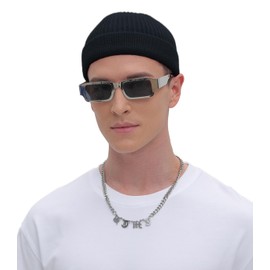 ROYBENS 2PCS Thin Swag Wool Knit Cuff Short Fisherman Beanie for Men Women, Winter Warm Hats,Trawler Watch Hat Soft Spring Fall Skull Cap Unisex