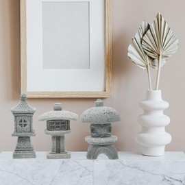 YARDWE 3 Pcs Decor Micro Landscape Pavilion Model Pavilion Desktop Decor Miniature Figure Mini Container Mini Dollhouse Rustic Micro Stand Lamp Sculpture