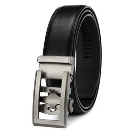 28"-68"Men's Leather Ratchet Dress Belt Big And Tall With Automatic Buckle