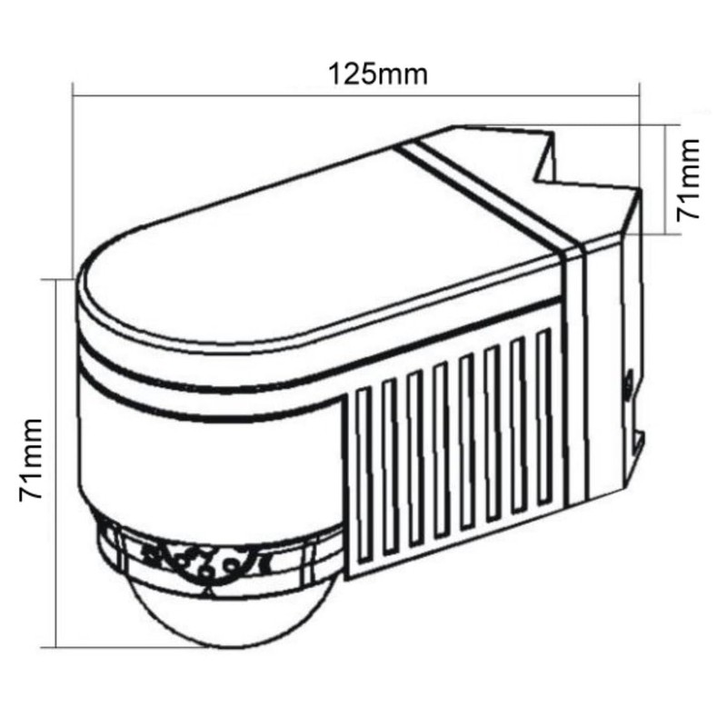 Surface-Mounted 3-in-1 Motion Sensor IP65 Suitable for LED