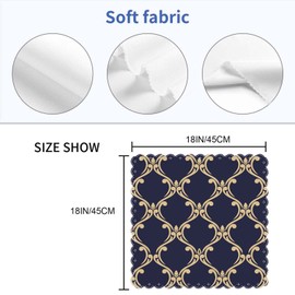 Yibeas Baroque, Damask Cloth Napkins Set of 4 Soft Gold and Blue-Black Ornament Polyester Dinner Napkin for Family Restaurant Weddings Parties 18 x 18 inch