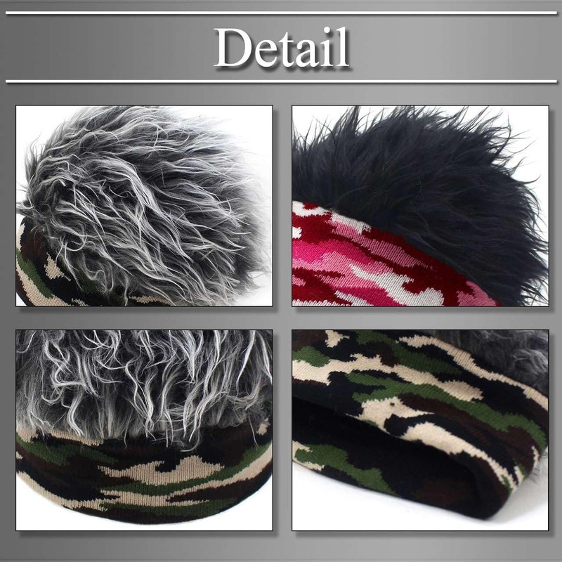 Buzz Selection CAP957 Hat, Knit Hat, Camouflage, Fur Design, Skiing,