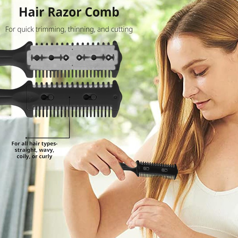 Soft 'N Style 3 Pack Double Sided Comb and Trimmer