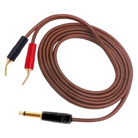 YARCHONN 1/4 TS to Banana Pin Type Plug Speaker Cable Wire, 6.35mm Mono to Banana 2mm Pin Type Connector Adapter Audiophile OFC HiFi Speaker Audio Cord for Amplifier Subwoofer Audio System -6.6FT/2M