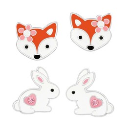 FIVE-D Children's Earrings Rabbit 925 Sterling Silver Easter, Sterling Silver, None
