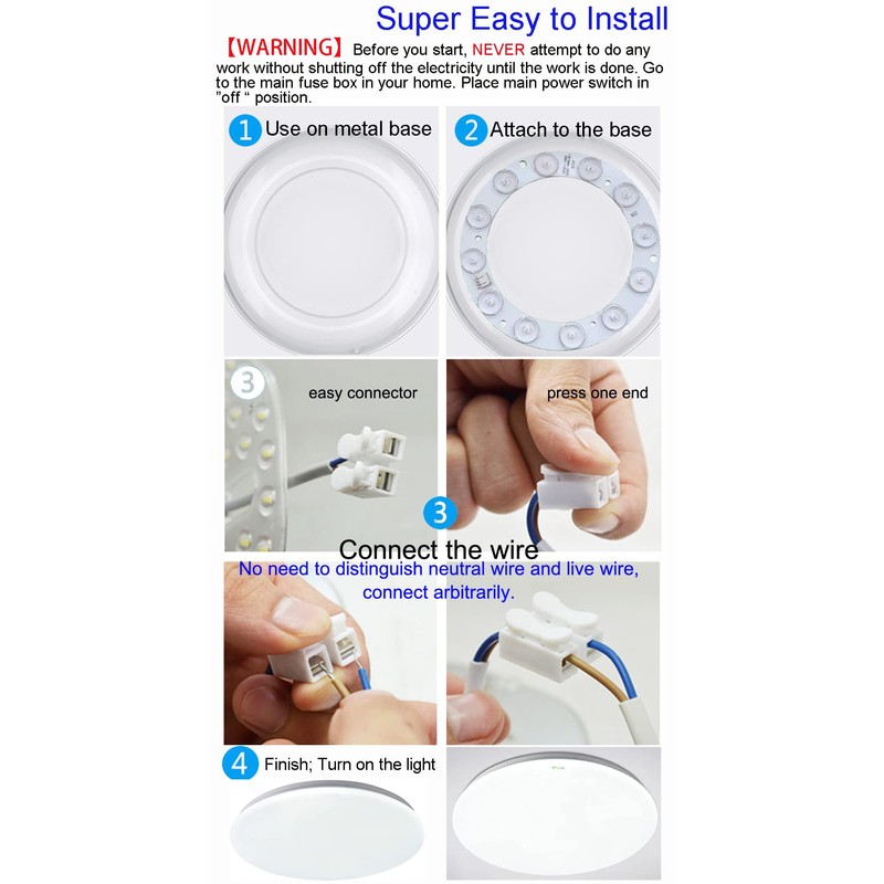 OLYMSTAR 12W LED Ceiling Fan Light Kit Replacement Panel for