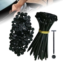 Nylon Universal Cable Tie Buckle,Upgraded Heavy Duty Self-Locking Zip Ties Holder with Pin & Button Design,Multipurpose Plastic Cable Ties Tool,Repairig Universal Cable Tie Buckle for All Car (100PCS)