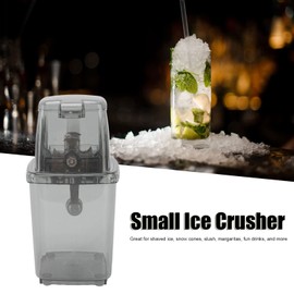 Manual Ice Crusher, Small Portable Shaver Ice Machine Hand Operated Snow Cone Ice Makers for Home Use (Grey)