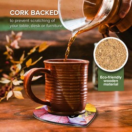 1 x Heart Coaster - Letter D Sea Shells Lettering Name Initial Cork Backed MDF Glossy Tea Coffee Accessory #263659