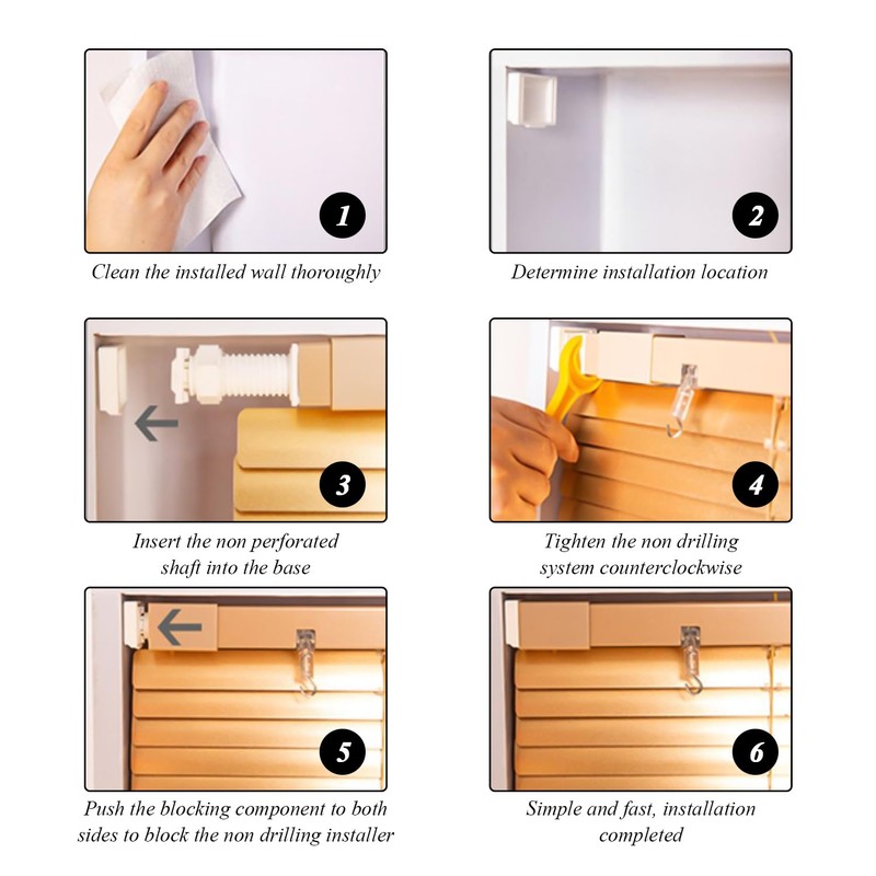 6-Piece Blind Brackets, Blind Mounting Accessories, Punch-Free Blind Reels, Adjustable