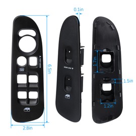 WUANGKI Black Door Window Switch Panel Bezel | Front Driver | Passenger Side | Compatible with 2002-2010 Dodge Ram 1500 2500 3500 | Replace OE 5hz72xdvab 5hz71xdvad