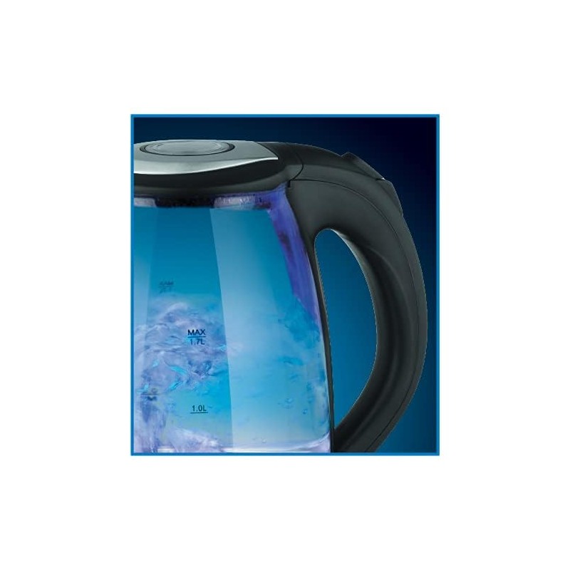 EUROSTAR EKG17BK 1.7L Glass Kettle, Black