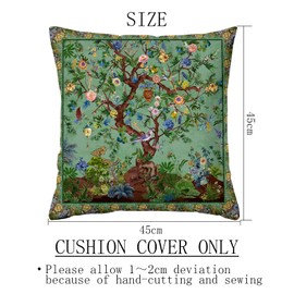 HMS Happy Memories Velvet Pillow Cases Square Decorative Throw Pillow Cover 45x45cm(18x18 Inch) Set of 2 for Couch Sofa Bed Living Room Bedroom (Green Tree)