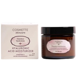 Cosmette Timeless Hydration Hyaluronic Acid Moisturizer With Vitamin C, Vitamin E, and Rose Oil, Moisturizing Face Lotion, Natural Skin Care, Vegan, 2 FL Oz