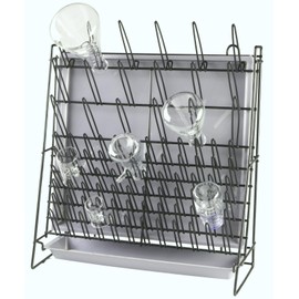 Heathrow Scientific HS23243A Glassware Drying Rack, 90 Pegs, Vinyl-Coated Steel Wire Construction, Self-Standing or Wall-Mountable