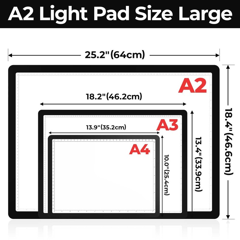 A2 Light Pad (25.2" x 18.4"), Large Magnetic Bright Light