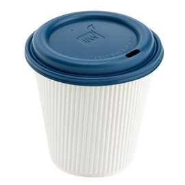 Restaurantware LIDS ONLY: Restpresso 3.6 Inch Coffee Cup Lids 500 Disposable Coffee Lids - Fits 8 12 16 and 20 Ounce Cups Leakproof Midnight Blue Plastic Hot Cup Lids Elevated Drinking Spout