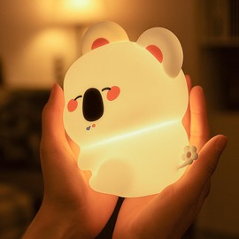 AVACOM Koala Night Light for Nursery - 3 Color Changing Dimmable Baby Night Lamp, Rechargeable Touch Control with Timer, Soft Silicone Breastfeeding Nightlight for Kids, Infants, Toddlers