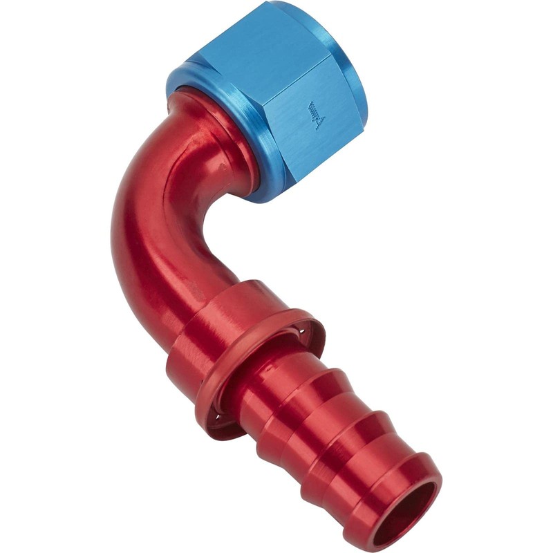 90 Degree Socketless Push-On Hose End, -12 AN