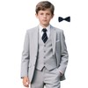 Boys Suit Size 12 Light Grey 6 Pieces Ring Bearer