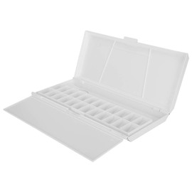 Garosa Paleta de Acuarela vacía, Caja de Paleta Plegable portátil de Viaje con Bandeja de Mezcla de Pintura de Acuarela de 24 cuadrículas para Pintura acrílica y al óleo