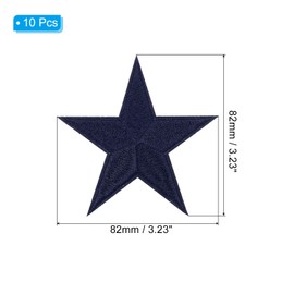 PATIKIL Iron-on Patches, 10 Pack 5 Star Sew Embroidered Patches Appliques Embellishments for Clothing Jackets Hat Backpack Repairing Decorations, Navy Blue