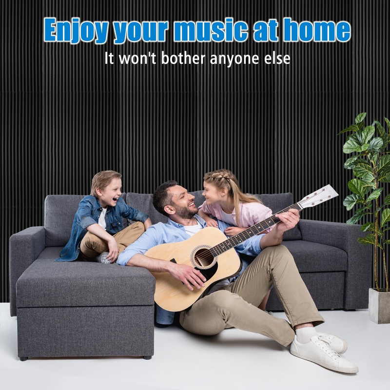 4 PCS Acoustic Panels,48''X24''X2'' Soundproof Foam Wall Panels,High Density Fireproof