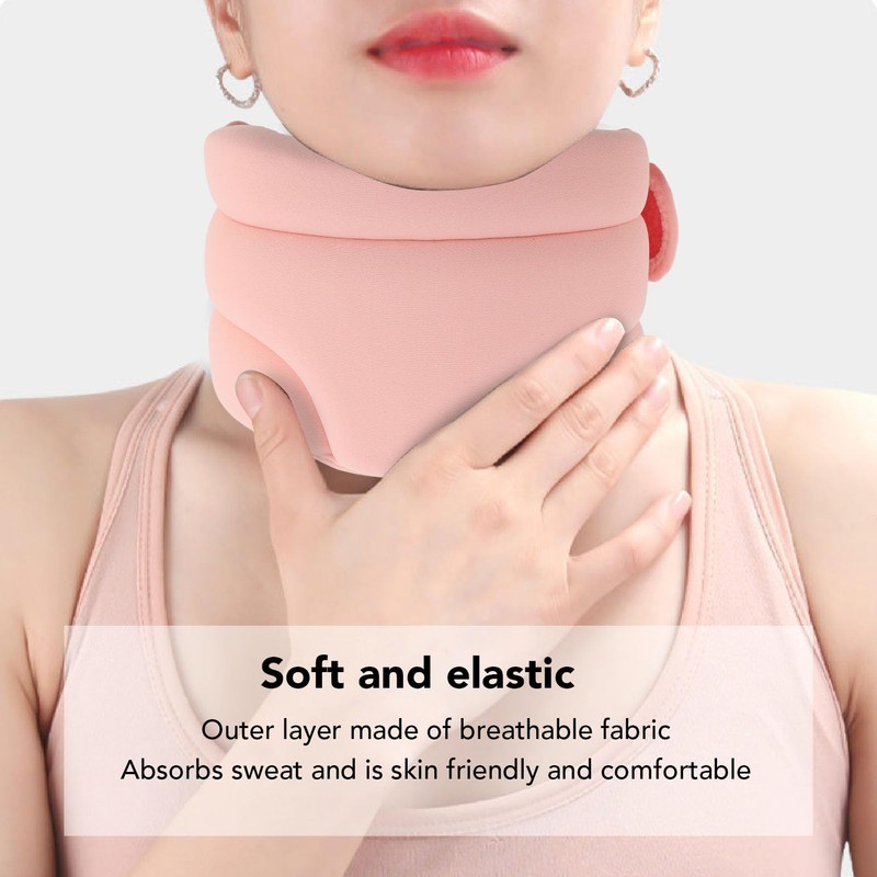 Collarín, Collarín Cervical Ajustable Ergonómico para Mujeres para Dormir (Rosado)