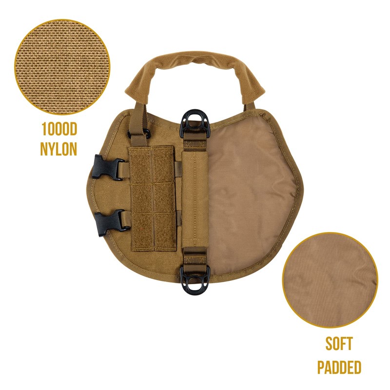 Tactical Dog Harness, Milltary Dog Vest with Durable Vertical Handle