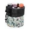 Poceacles Daisy Eucalyptus Leaf Drawstring Cosmetic Bag for Women, Foldable