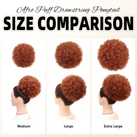AISI QUEENS Afro Puff Drawstring Ponytail Extension for Black Women Afro Puff Bun Extension Short Afro Kinkys Updo Hairpieces for Black Women(350#)