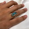 Southwestern Style Turquoise & Coral Gemstone 925 Sterling Silver Ring