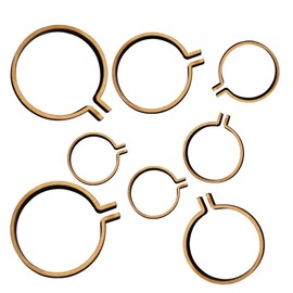 8pcs Mini Embroidery Frame Embroidery Hoops Wooden Frame DIY Crafts Accessories Parts (Round)