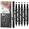 5 PCS Black Liquid Winged Eyeliner Stamp Pen Makeup Tools,Double-side
