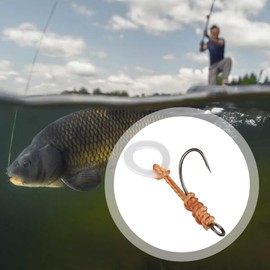 Be In Your Mind 10pcs Size 10 Barbless Pre-Tied Hook Hair Rig for Carp Fishing