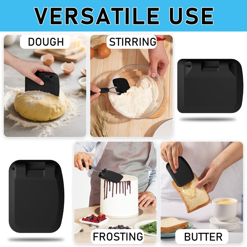 MFTEK Silicone Spatula Set, Eggs Flipper, Adjustable Angle Spatula Turner