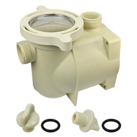 Pool Pump Housing, Volute Replacement Housing 350089 With 350090 Pump Lid and Drain Plug Compatible with Pentair SuperFlo Inground Pool and Spa Volute 1.5HP EC-342001