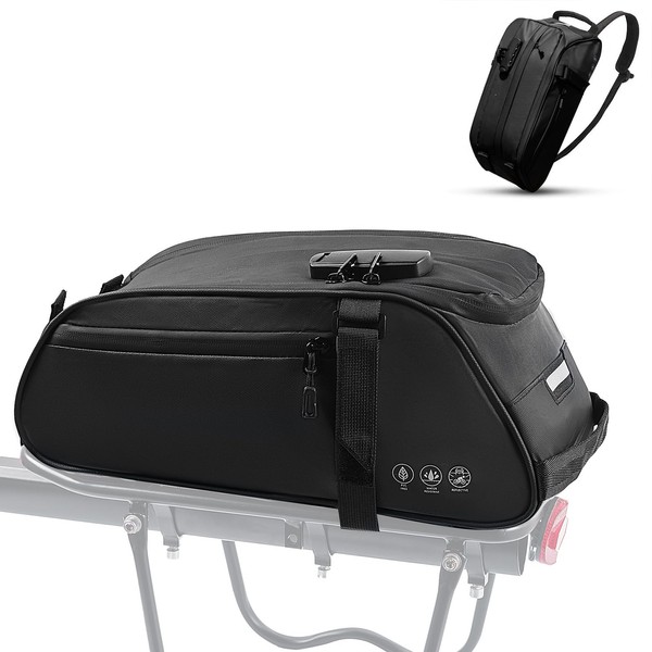 OFFBONDAGE Bike Rack Bag with 3-Digit Combination Lock, Reflective Waterproof