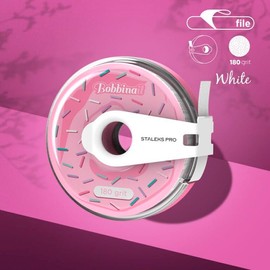 STALEKS Pro Bobbinail File Dispenser with White Replacement File Expert (Donuts + Refill) (180 Grit)