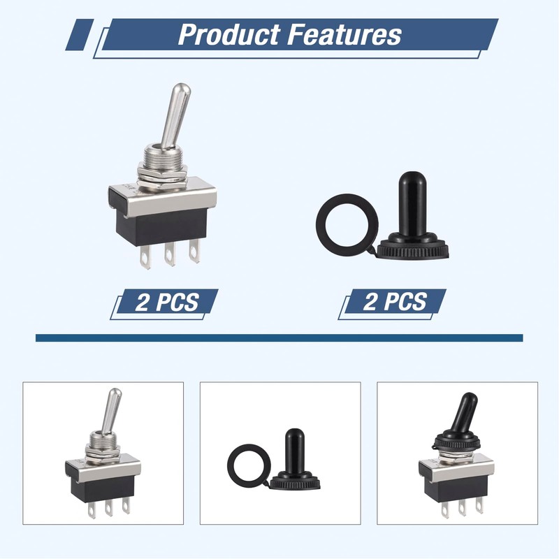 VEXUNGA KN3D-102 Toggle Switch 3-Pin Switch 12 V Waterproof On/On