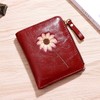AOXONEL Womens RFID Small Compact Bifold Wallet,Cute Mini Zipper Card