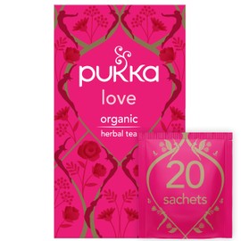 Pukka Herbal Teas Love Organic Rose Chamomile and Lavender Tea - Caffeine Free - 20 Bags