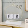 Metal Desk Calendar Modern Creative Tabletop Flip Calendar with LED