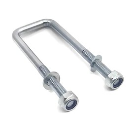 U Bolt Square M8 Thread 45mm Inner Width x 100mm Length with Nuts and Washers (4)