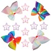 INSbobo Girls Hair Clips Set - 4 Rainbow Bows &
