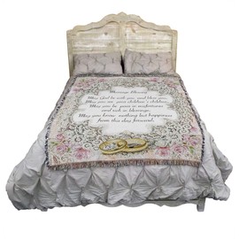 Pure Country Weavers Marriage Blessing Blanket - Wedding Gift Tapestry Throw Woven from Cotton - Made in The USA (72x54)