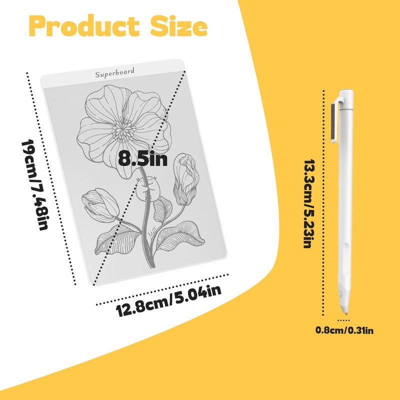 7.5”×5” Innovative Erasable Magnetic Whiteboard with Erase Pen，Eco-Friendly and Durable