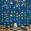 Patelai Glitter Star Moon Garland Banner Decor, 130 Feet Star