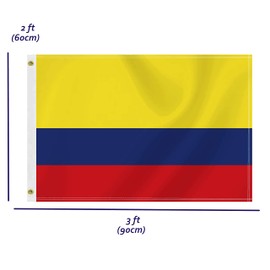 2×3 FT Colombia Flag,Medium 60×90 CM Colombian Outdoor Banner,100D Decor,Doube Side Printing For Patio Garden With Brass Gromment